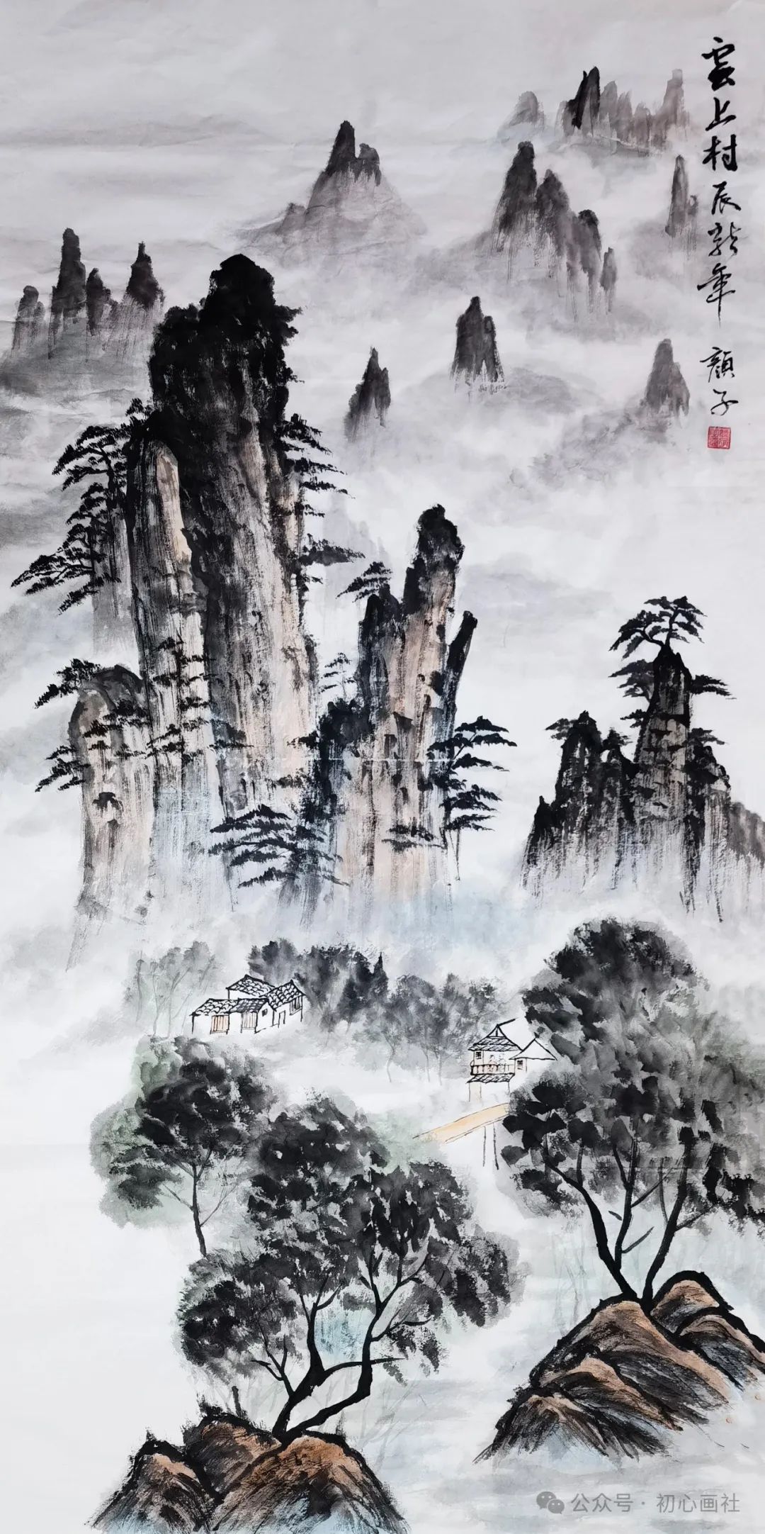 陈荧尧《淡妝濃抹总相宜》138x34cm  杭州周益新《故里清水河畔》69x