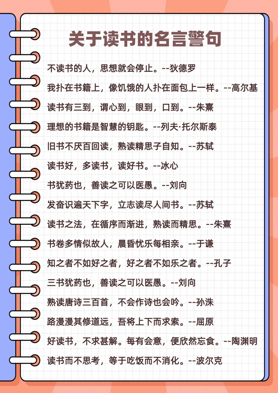 这些读书名言警句,你知道几句?
