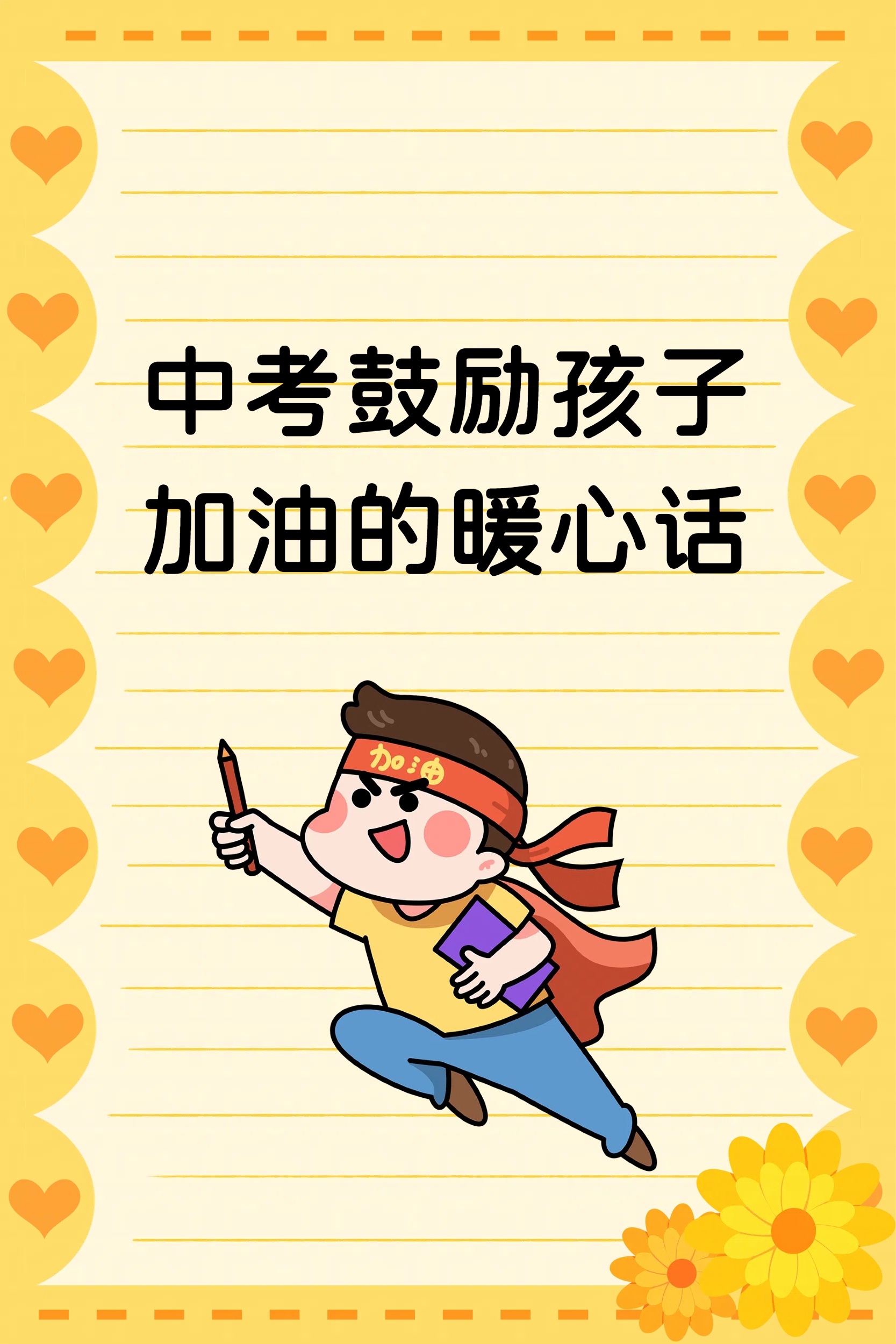 中考加油的暖心话图片卡通中考打气考试加油打气可爱图片孩子们中考