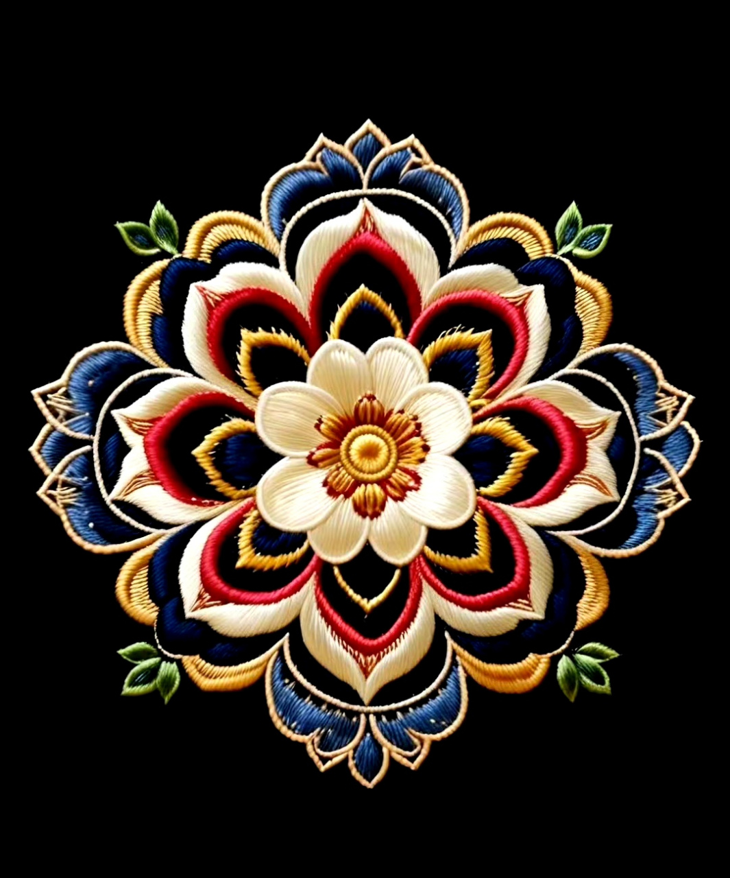 分享一组传统花纹刺绣照片,匠人们利用各种颜色的丝线绣出构图独特的