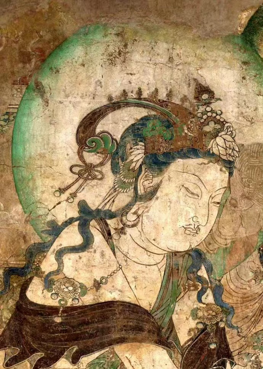 周末图卷——河南温县慈胜寺五代壁画《菩萨焚香图》  十世纪,五代