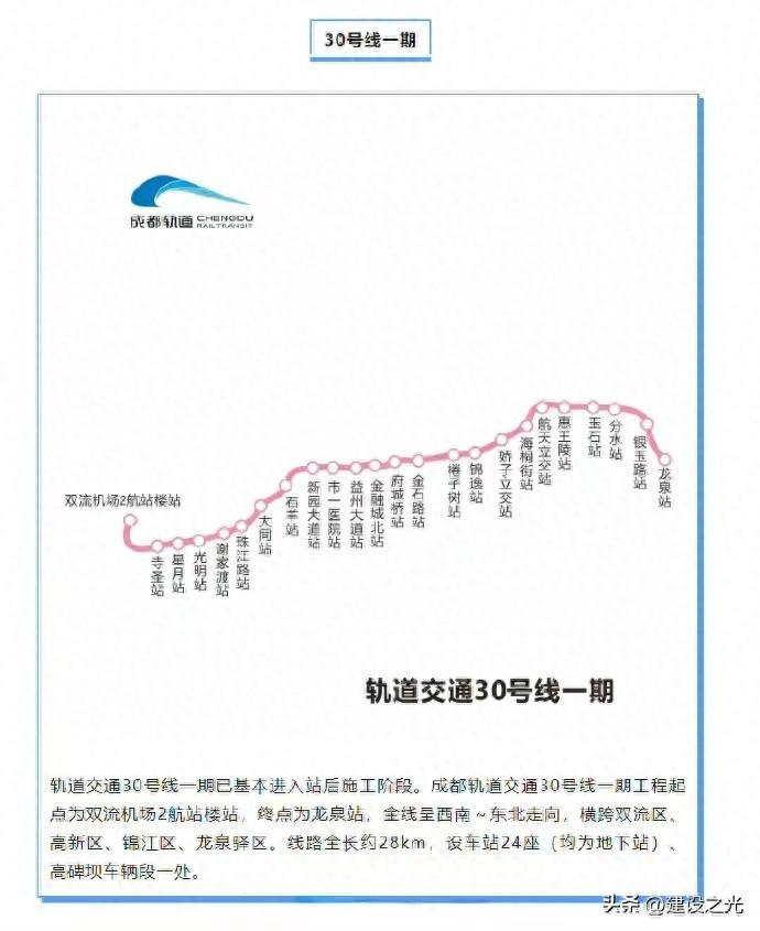 投资212亿!打造成都双流机场到东部线路——成都地铁30号线一期