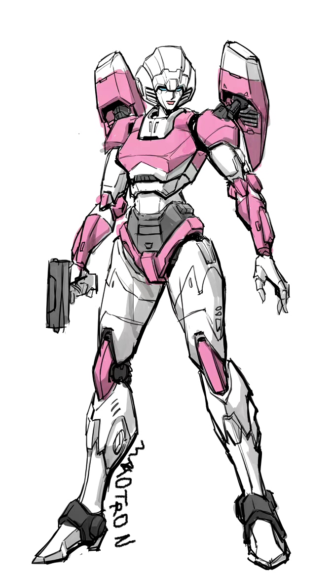 画师makotron绘制的一组变形金刚角色插画,描绘了女汽车人阿尔茜的