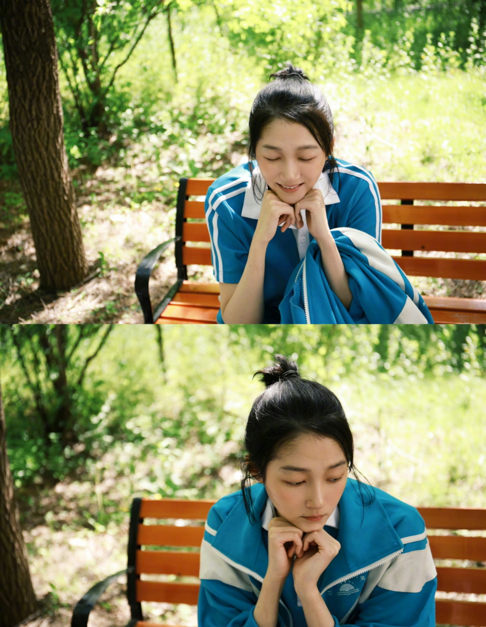 关晓彤,一身校服,充满了青春的气息!