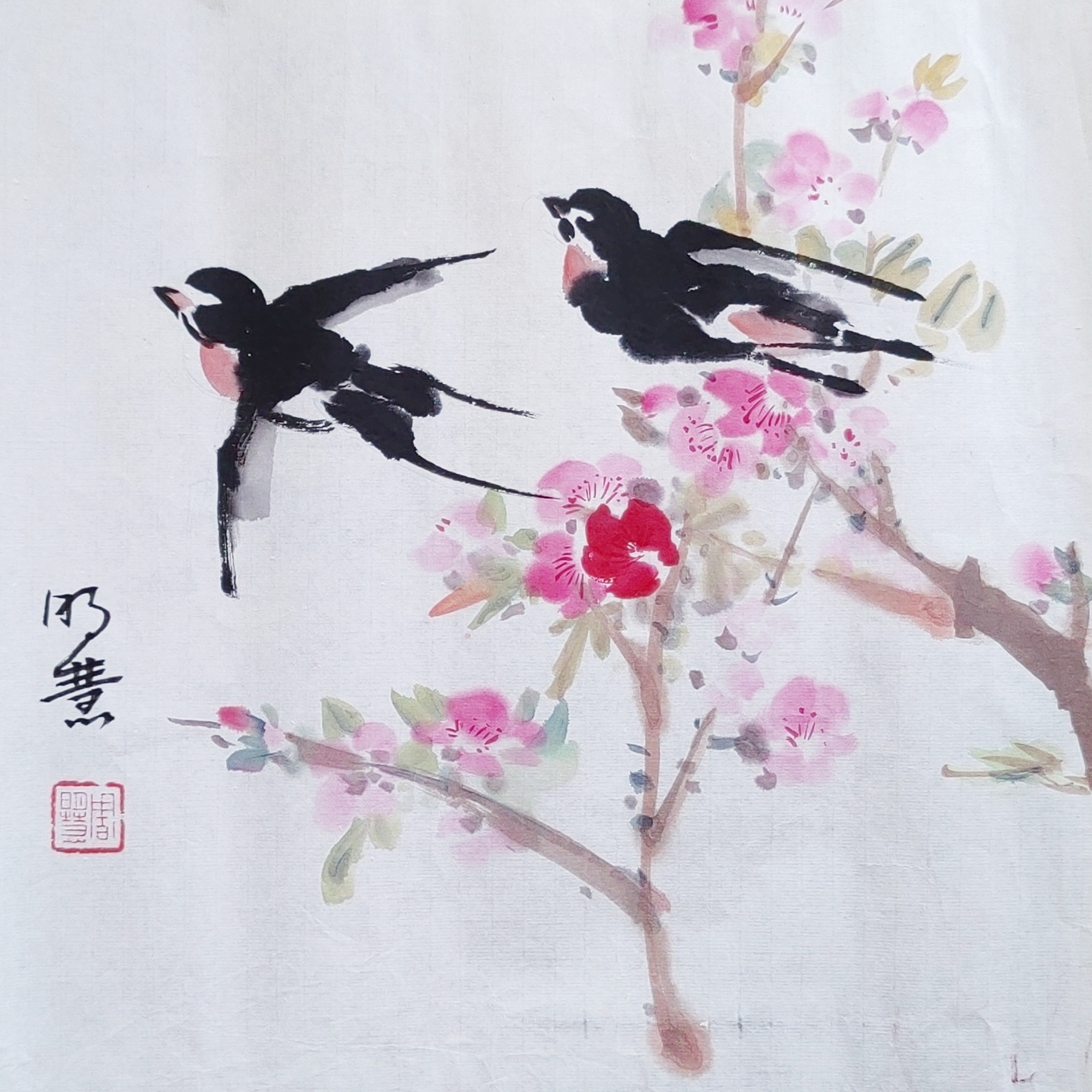 画燕子桃花图片