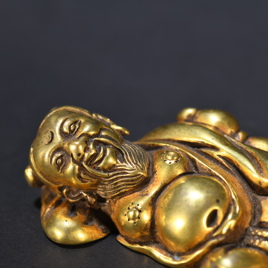 清代 铜鎏金汉钟离镇纸 尺寸:长7.7cm宽3.7cm重170g
