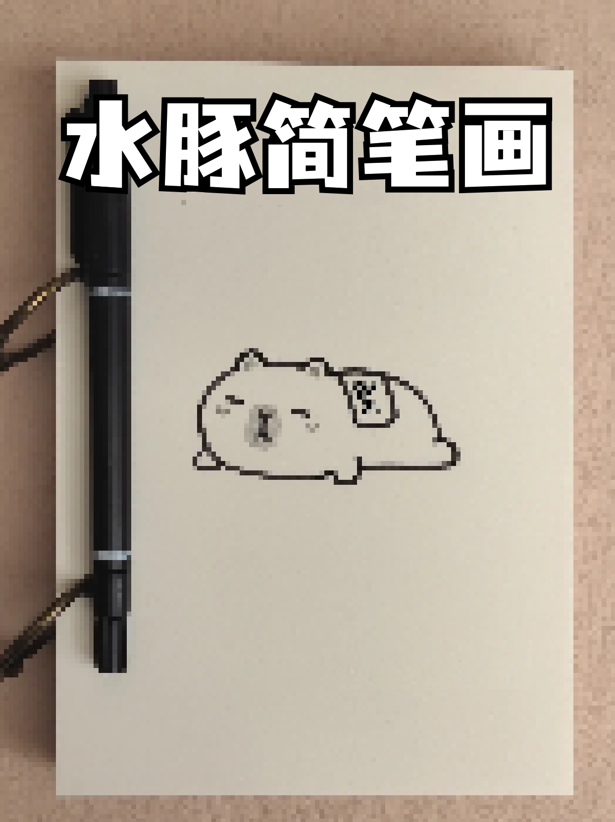 简笔画 简单简笔画水豚水豚手绘图水豚卡通简笔画水之呼吸简单画法