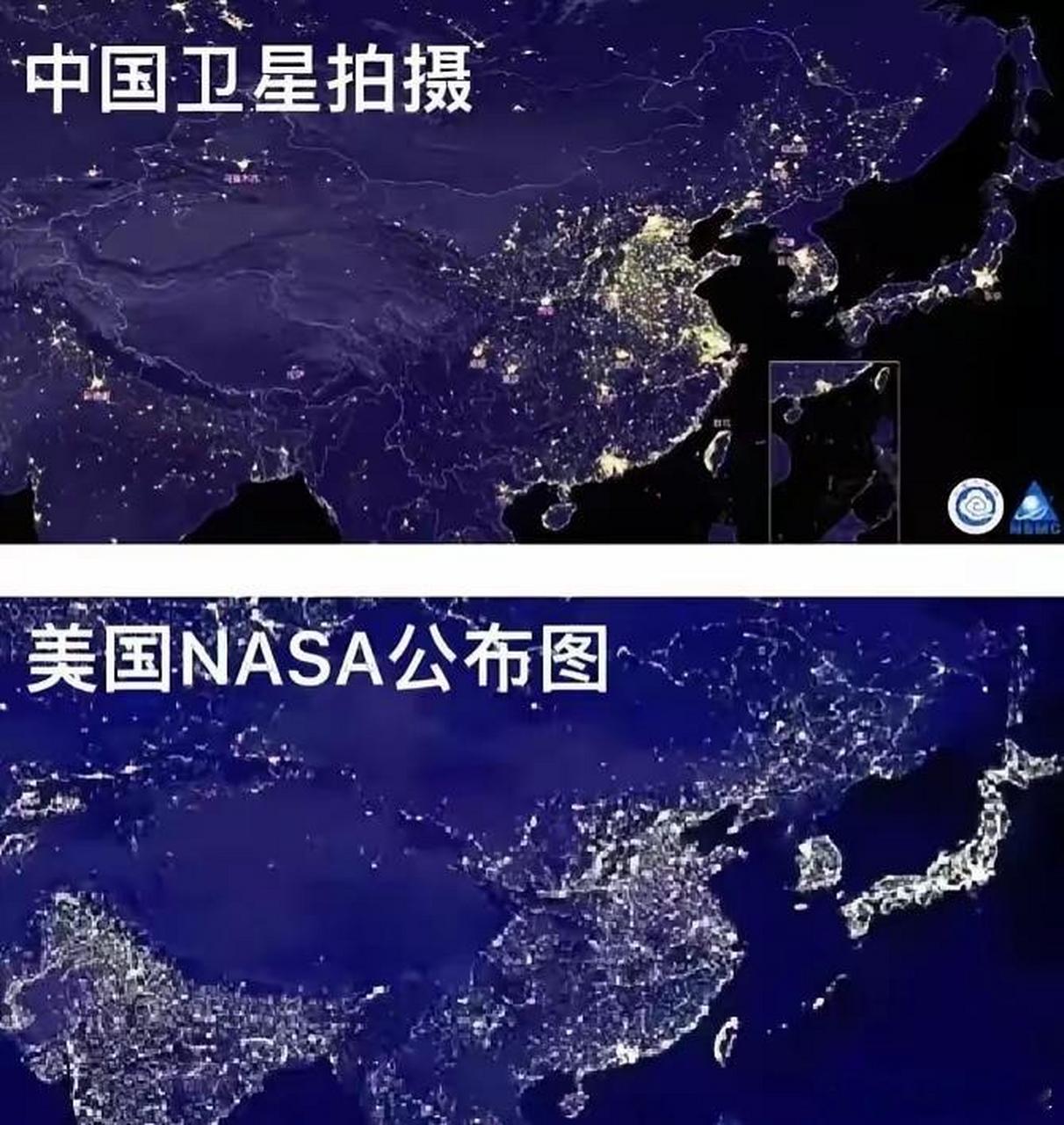 nasa全球夜景图造假,把美国夜景灯光弄的最亮,把中国夜景灯光调暗,弄