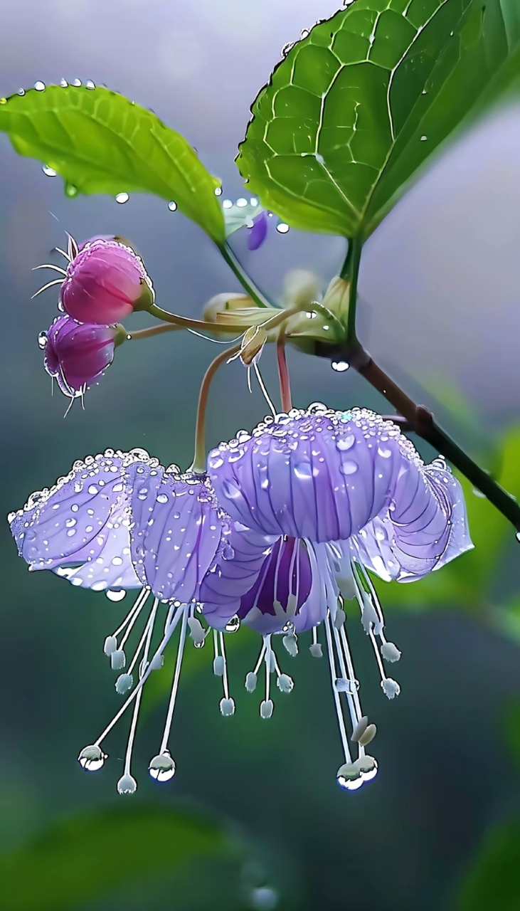 雨中花朵唯美图片大全图片