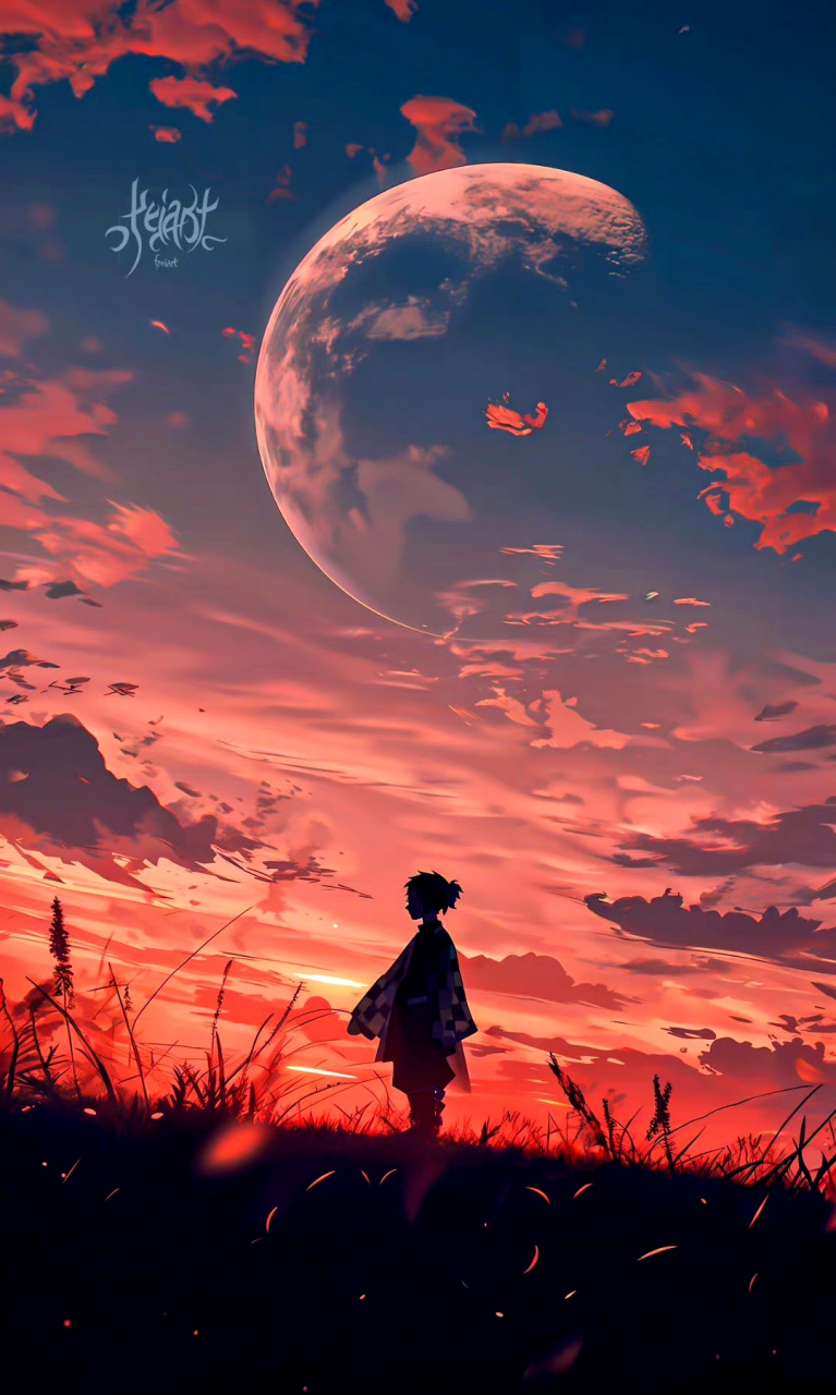 分享一组动漫《鬼灭之刃》插画作品,将人物与华丽的背景结合起来,形成