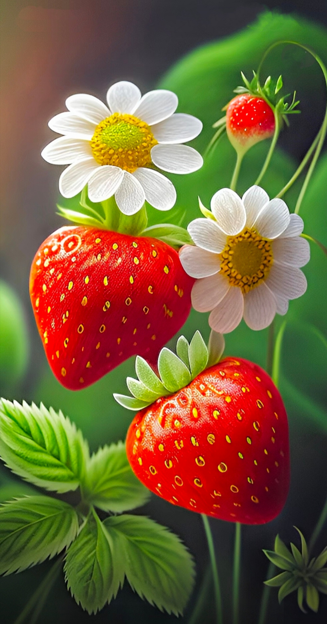 草莓壁纸,祝你"莓"有烦恼 开心就好
