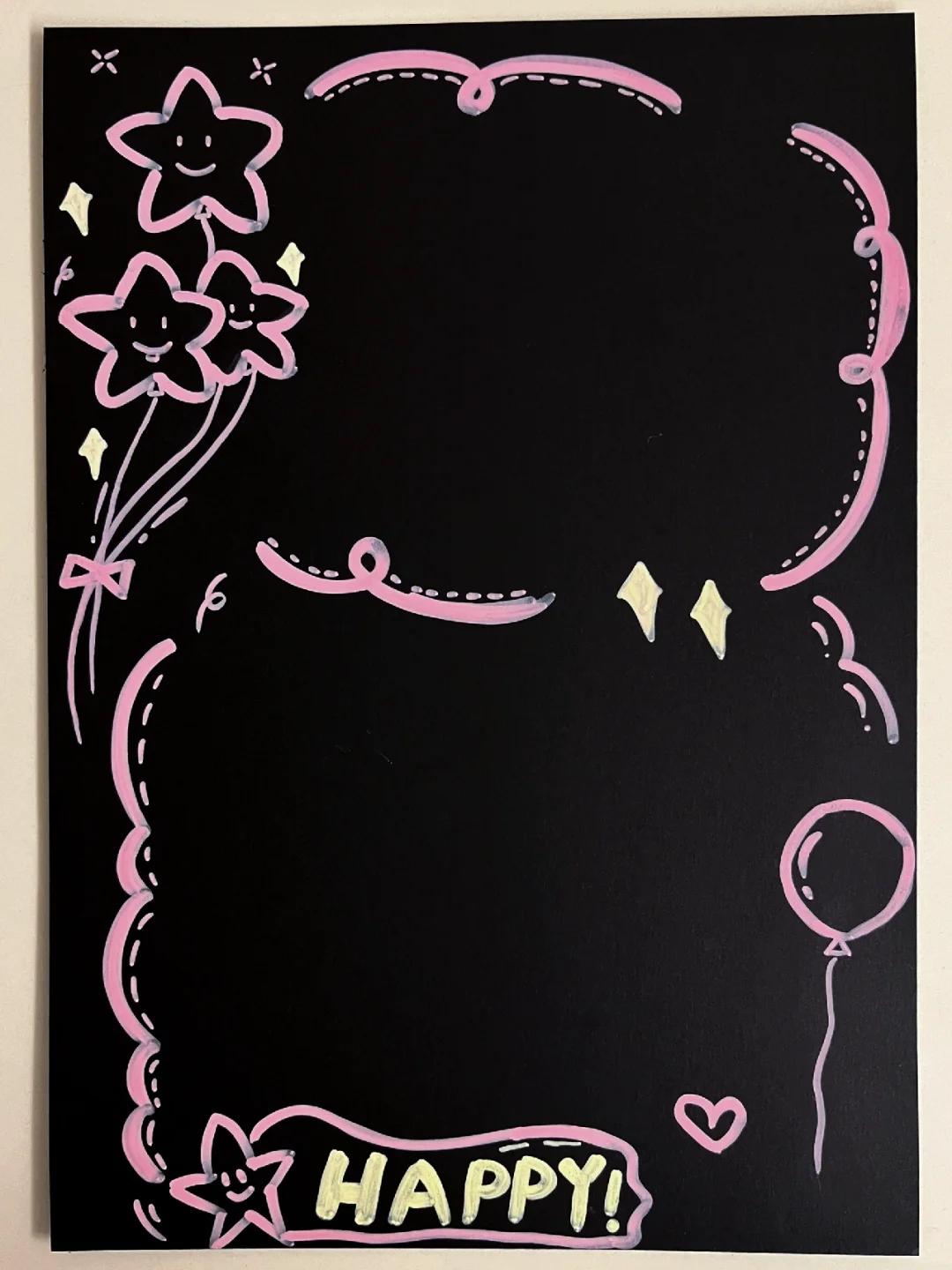 边框素材 丙烯马克笔临摹 @he