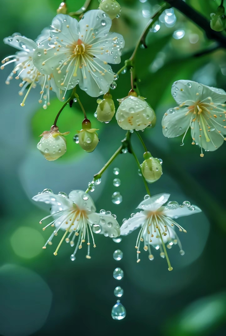 雨中花朵唯美图片大全图片