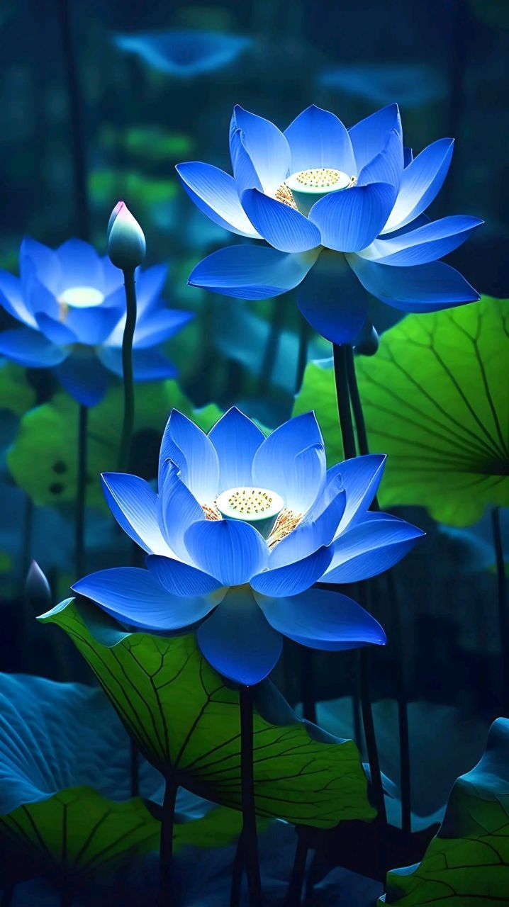 分享蓝色莲花图片.
