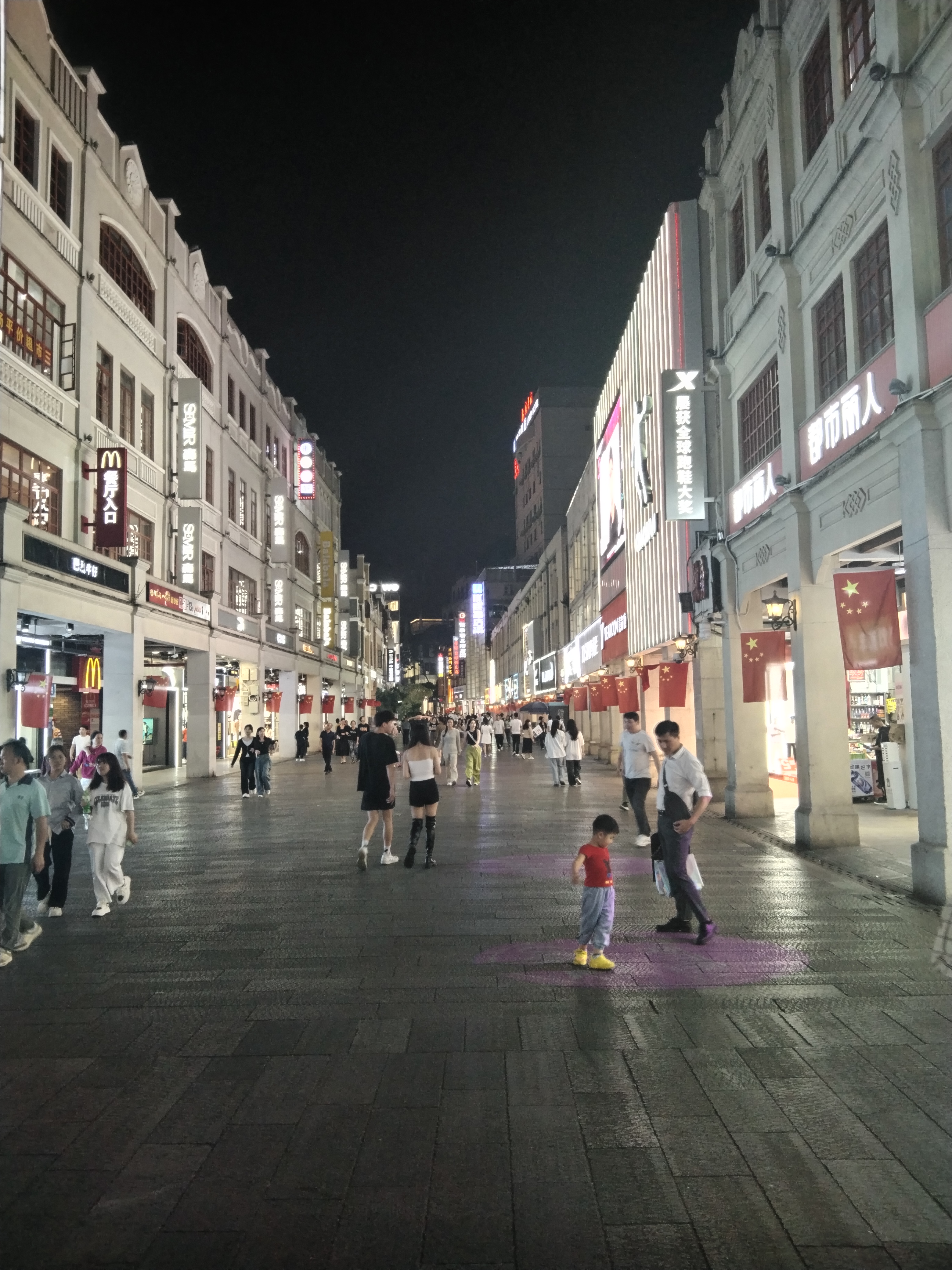 夜幕降临下的南宁,到街巷的菜市场去转了一圈,还去了步行街,还有夜市