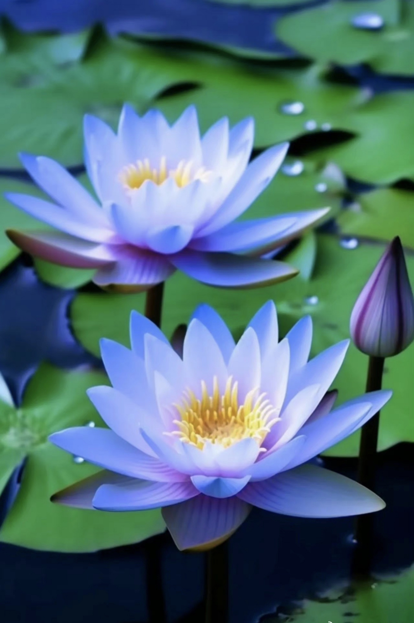 分享蓝色莲花图片.