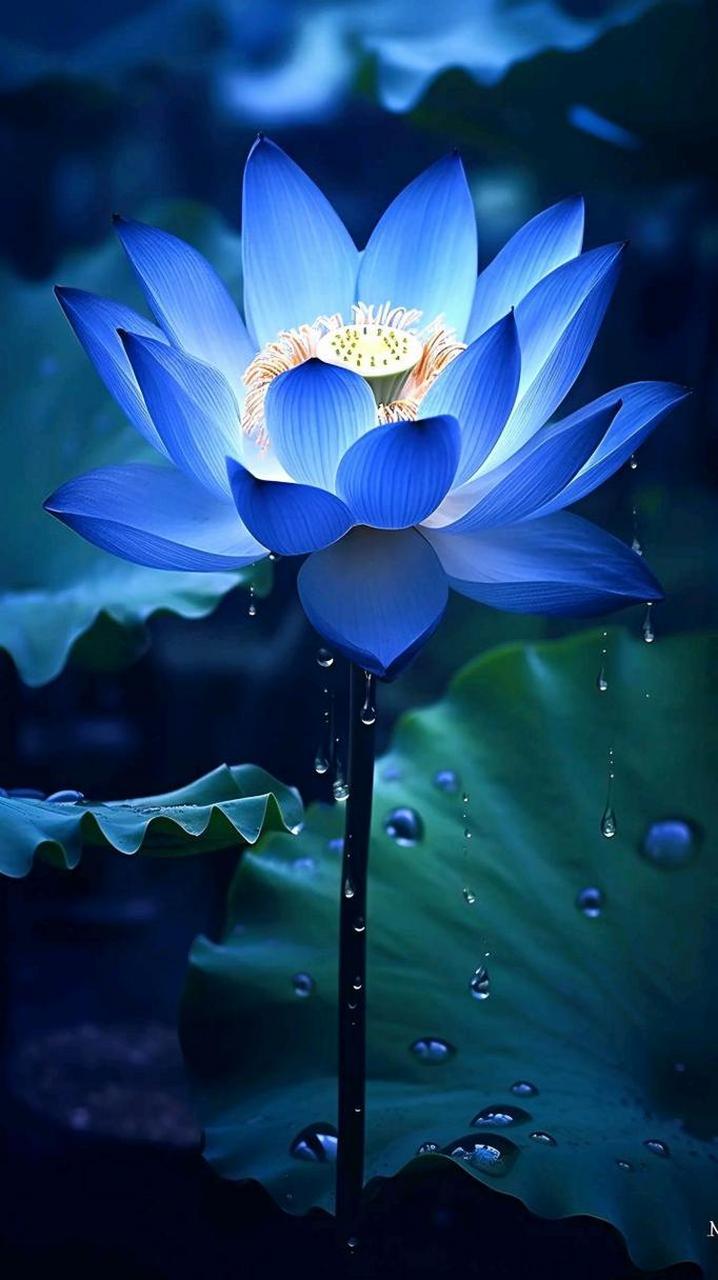 分享蓝色莲花图片.