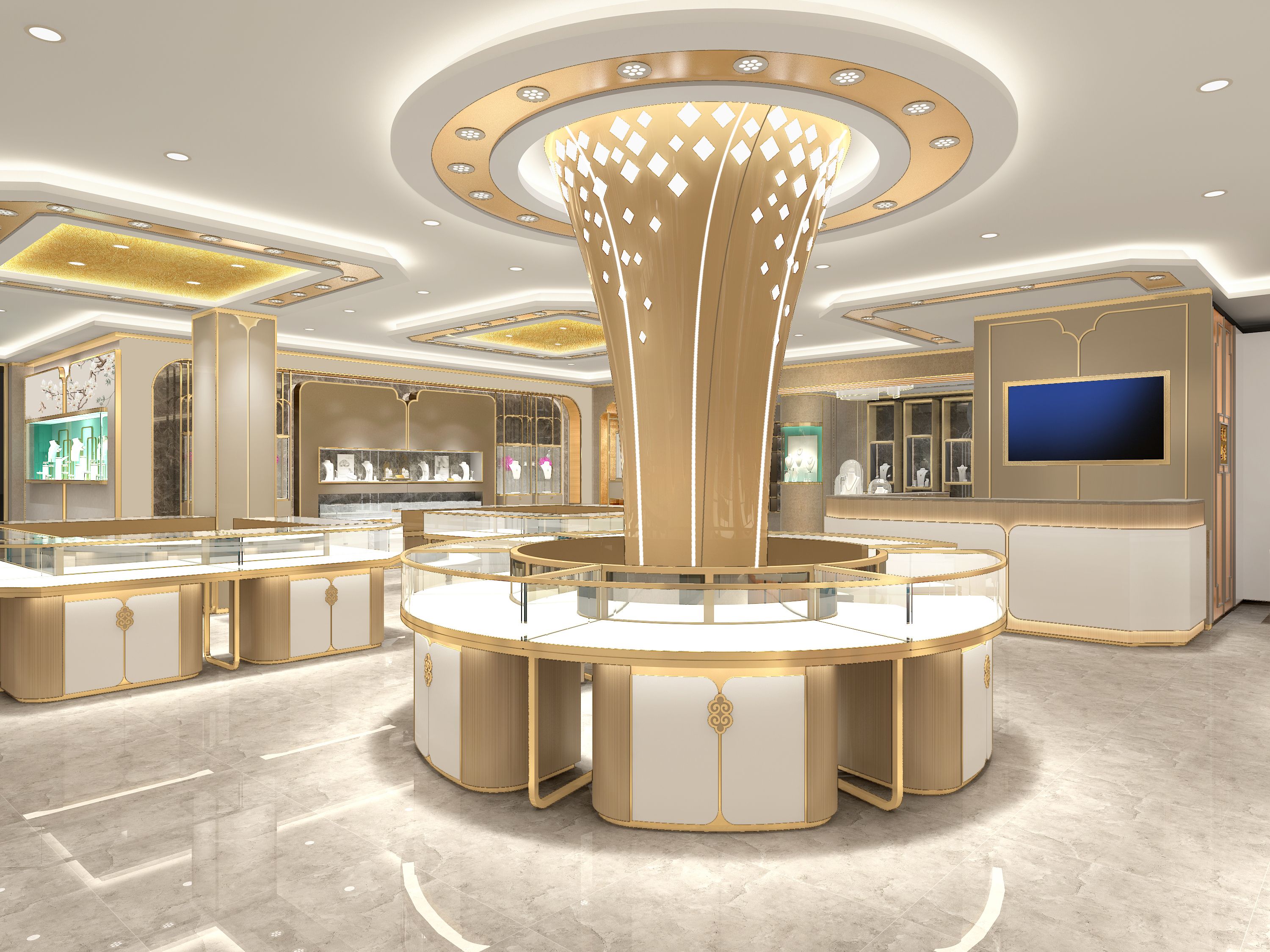 高端中强珠宝展示柜为您店铺保驾护航