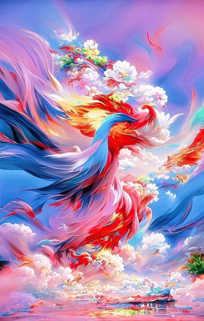 手机壁纸-龙飞凤舞,龙凤呈祥#动态连更挑战