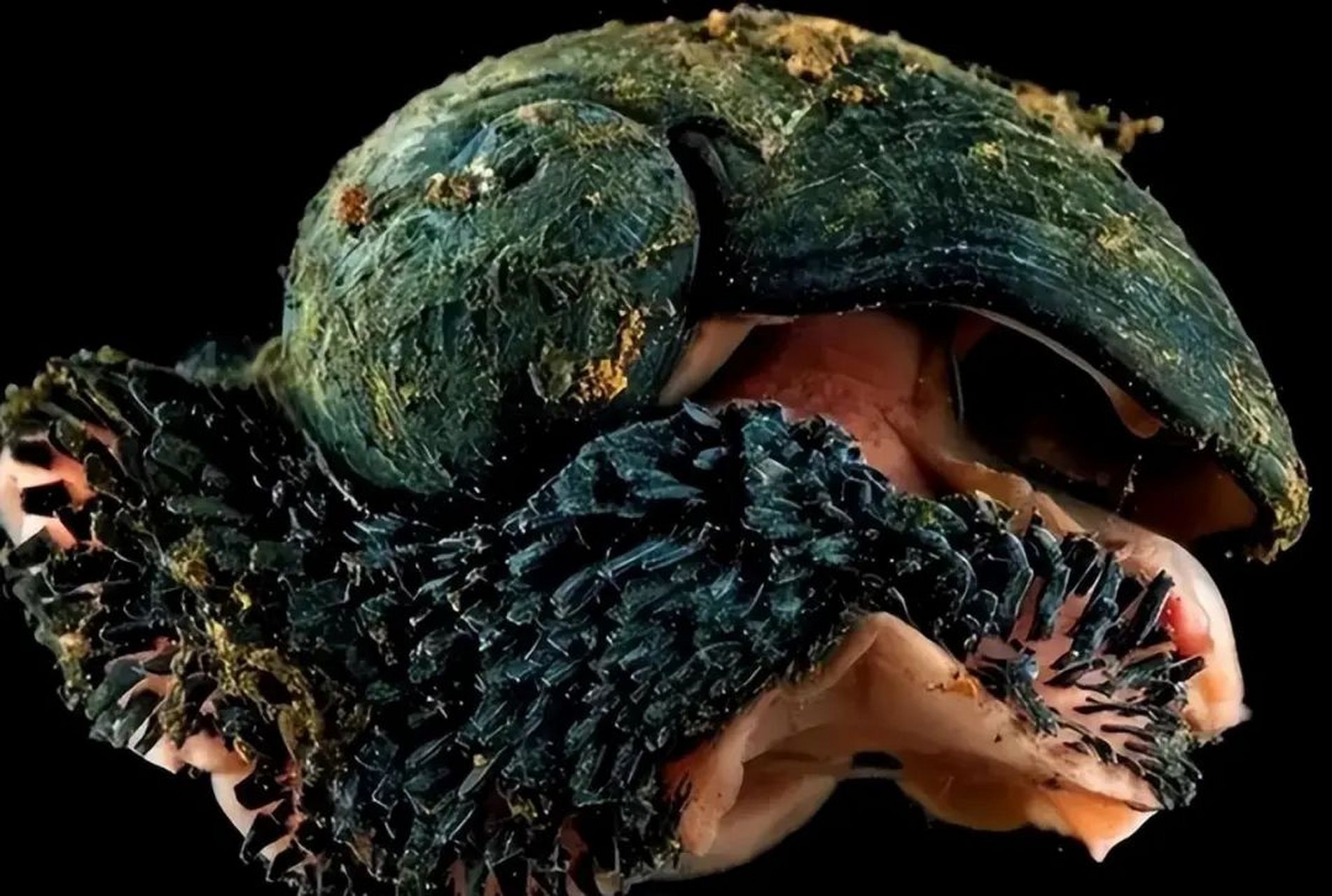鳞角腹足蜗牛,子弹都不能击穿它的外壳,生活在深达2000米海底,300多度
