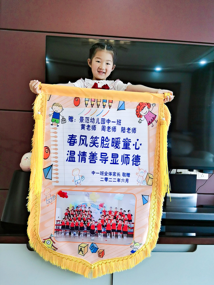 幼儿园彩色照片锦旗