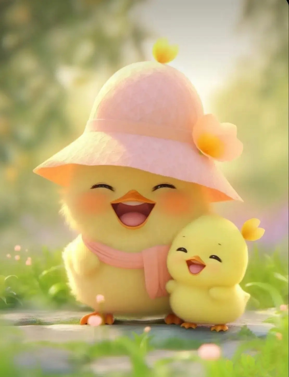 开心,幸福的小黄鸭,带着童真的快乐,总是萌化人心,让人心生欢喜.