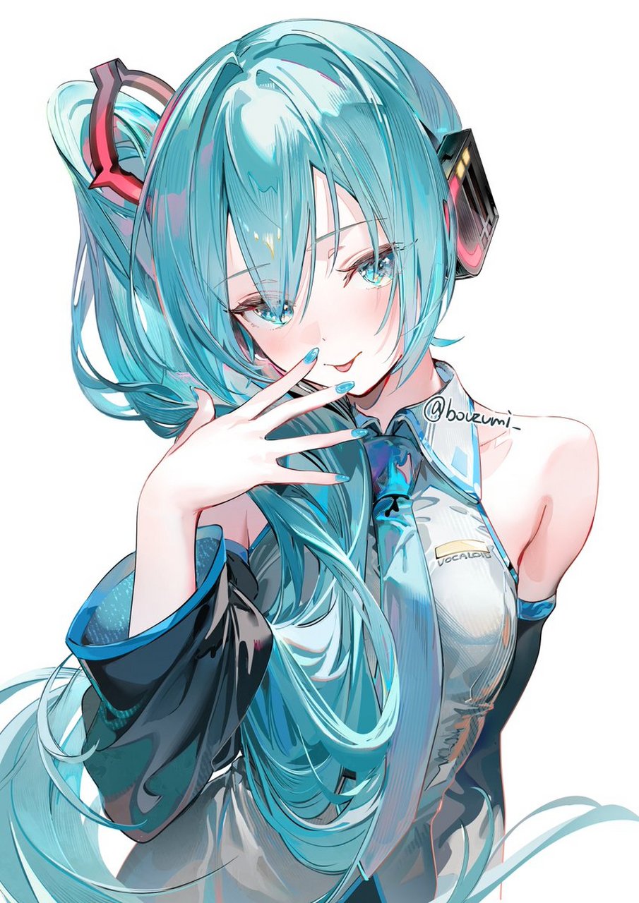 二次元# 最近单马尾初音未来挺流行啊[三哈] twi:@bouzumi