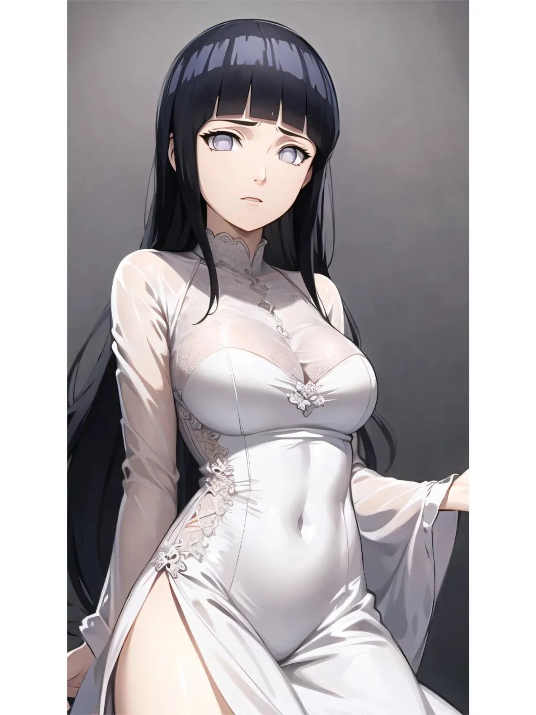 火影忍者,白裙丰满雏田,这才是健康的身材