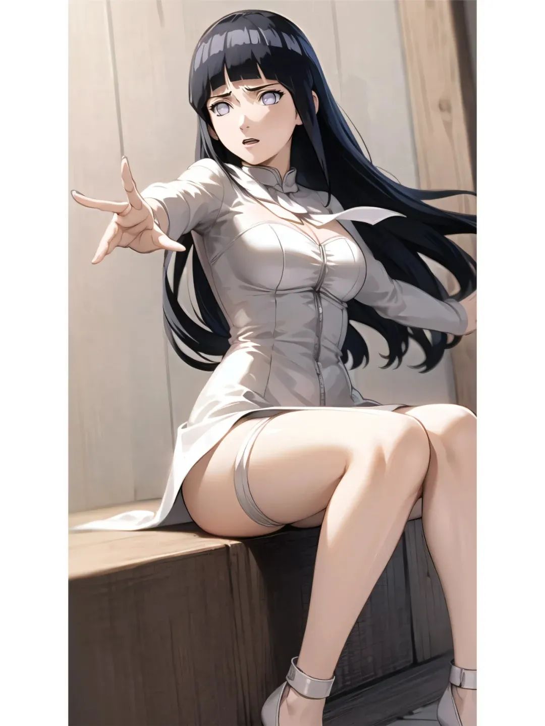 火影忍者,白裙丰满雏田,这才是健康的身材