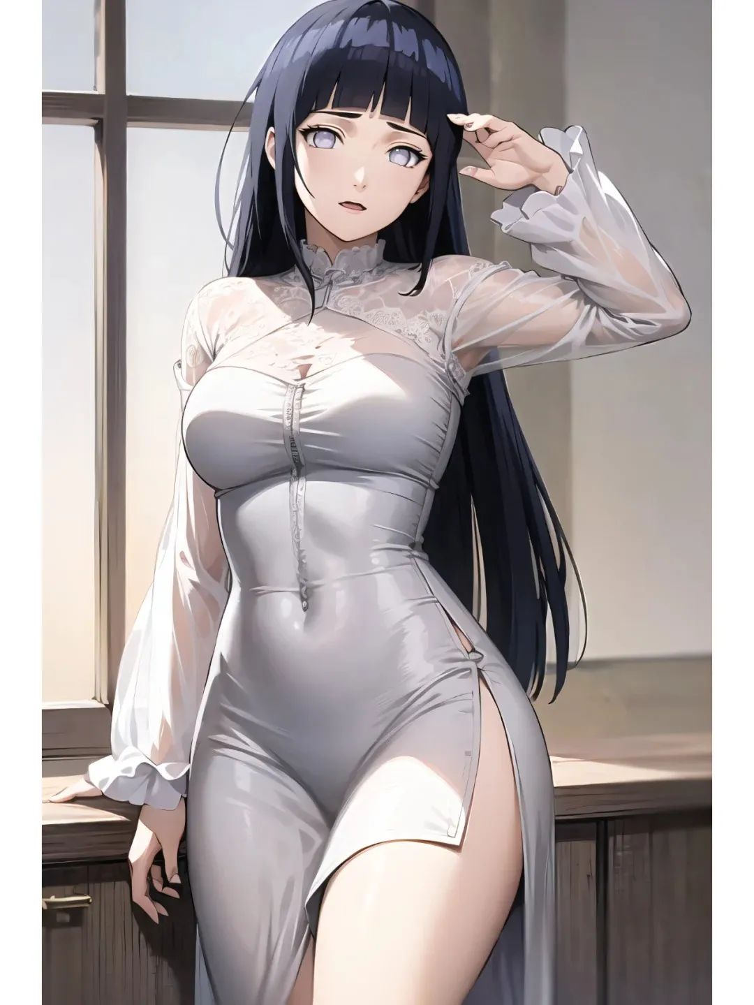 火影忍者,白裙丰满雏田,这才是健康的身材