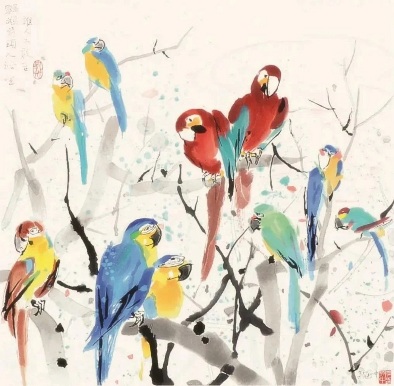 吴冠中的水墨水彩画,寥寥几笔,自见风采.