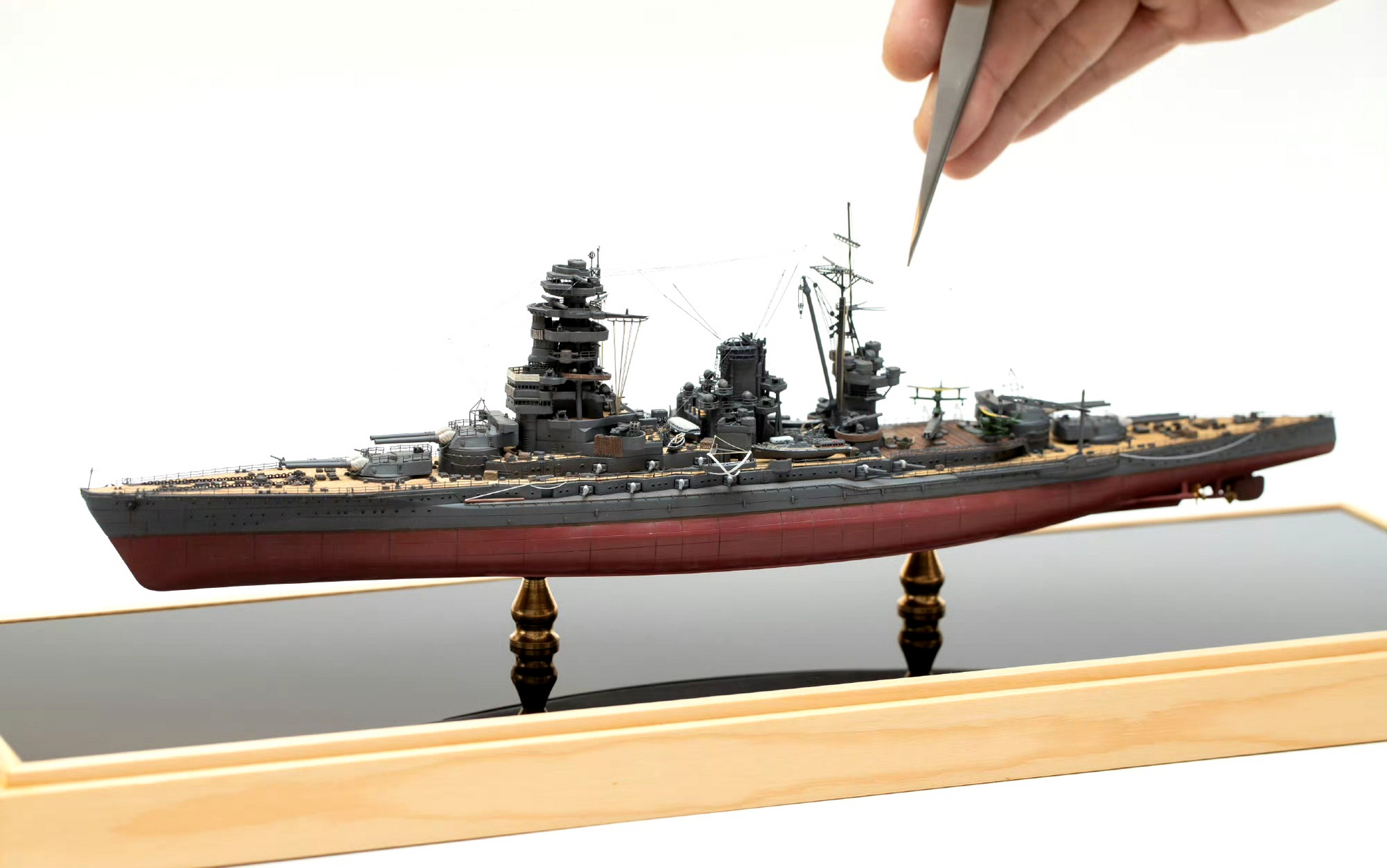 军模欣赏:1/700 富士美黑盒 长门号战列舰,该舰是ijn长门级战列舰的首