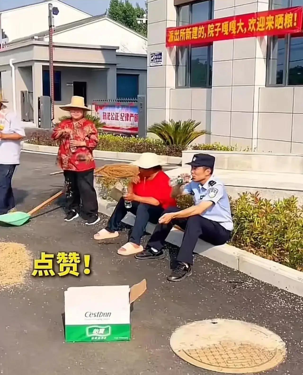 这个派出所火了!"院子嘎嘎大,欢迎来晒粮"警察帮收粮头一次见