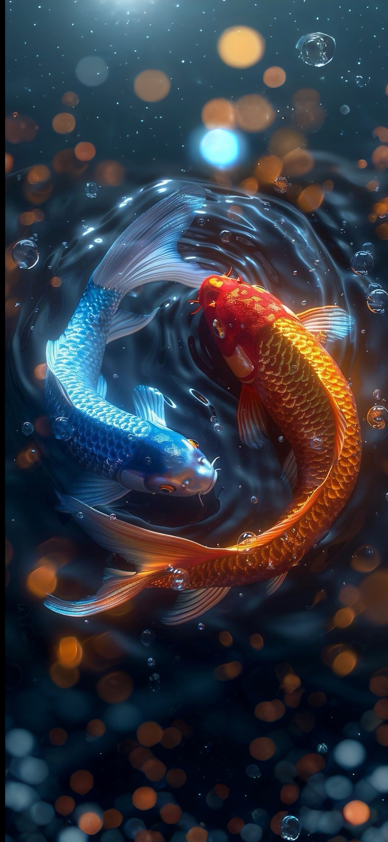 壁纸分享,漂亮的锦鲤手机壁纸