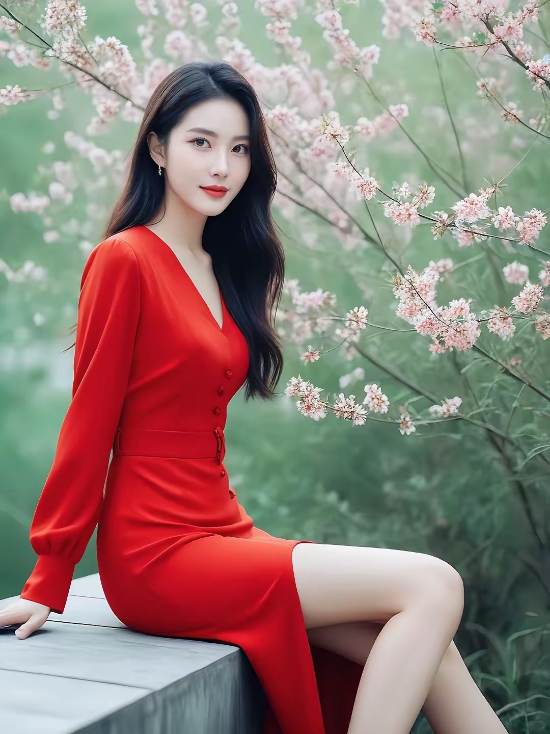 红衣美女#动态连更挑战