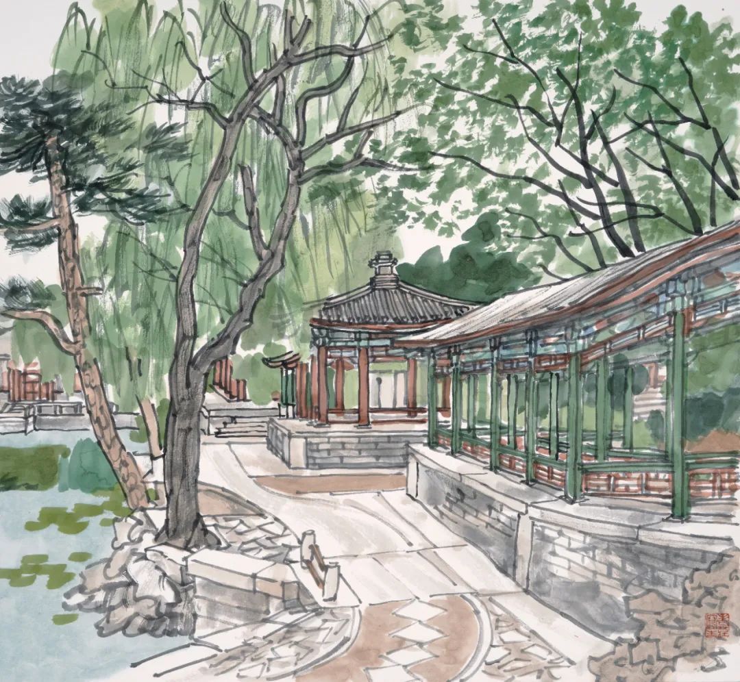 庄小雷丨北京皇家园林写生作品⑩——谐趣园