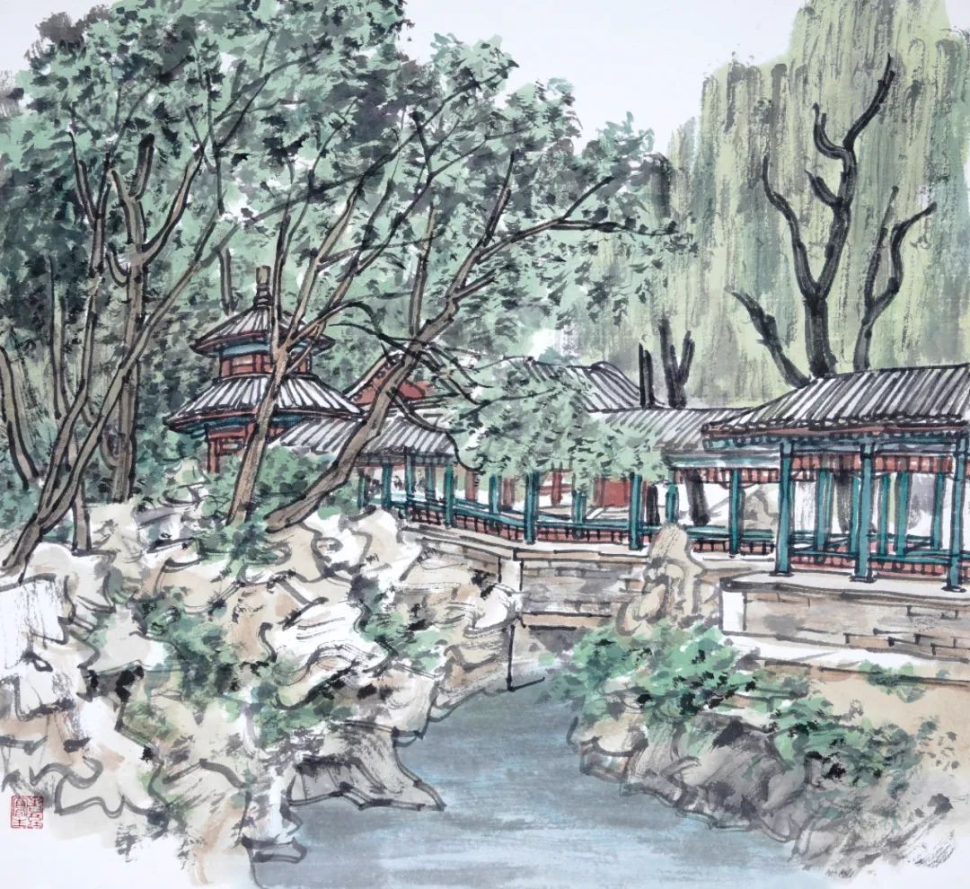 庄小雷丨北京皇家园林写生作品⑩——谐趣园
