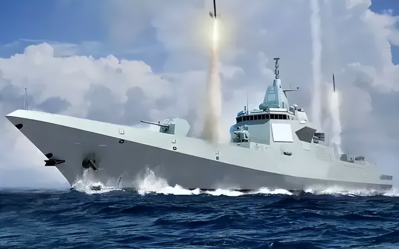 第2艘055a舰下水 排水量15000吨 中国巡洋舰将护卫福建舰砸碎岛链