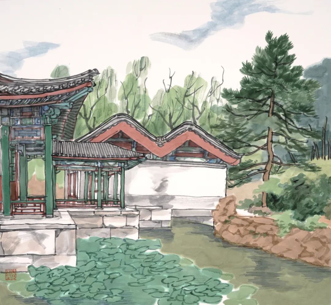 庄小雷丨北京皇家园林写生作品⑩——谐趣园