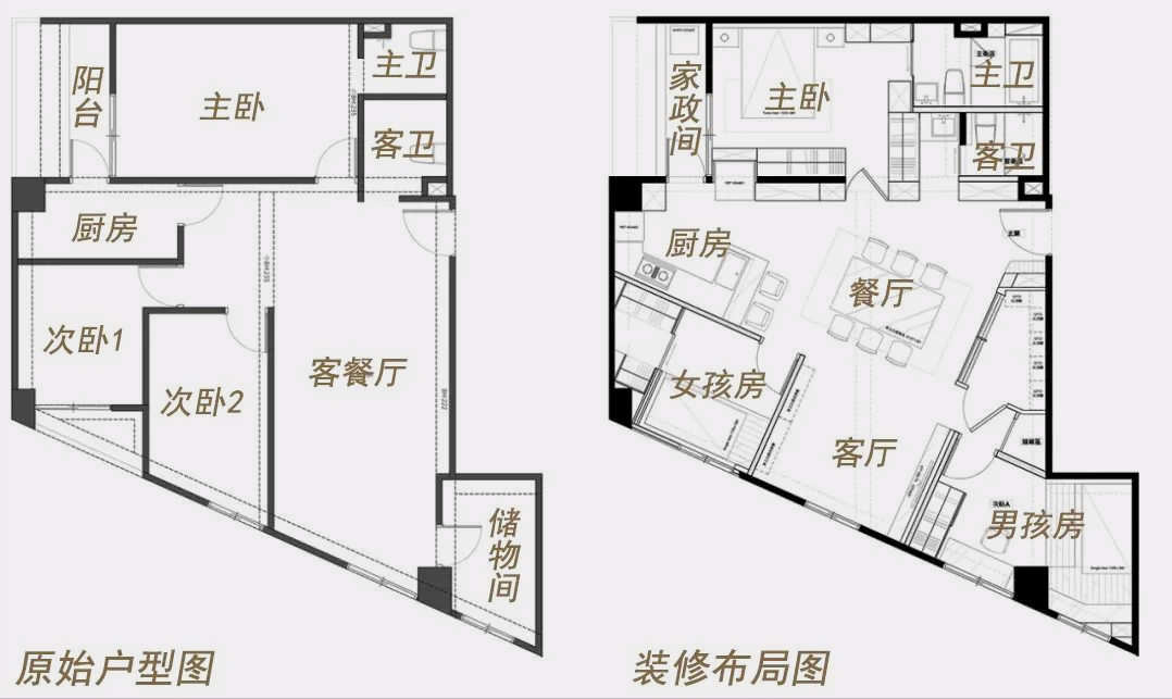她不顾反对买下115㎡"梯形老房",改造后应有尽有,给我看服了