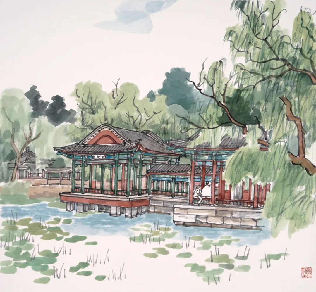 庄小雷丨北京皇家园林写生作品⑩——谐趣园