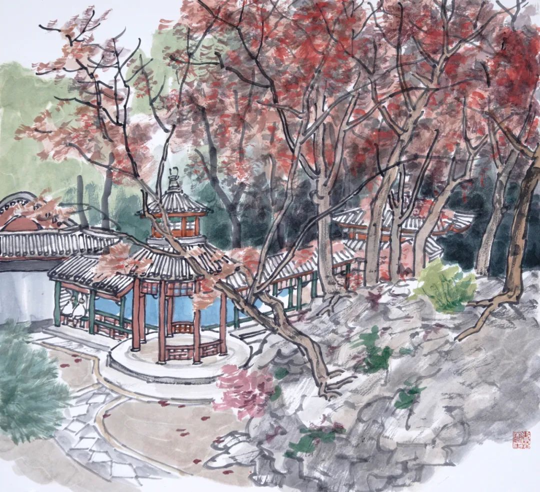 庄小雷丨北京皇家园林写生作品⑩——谐趣园