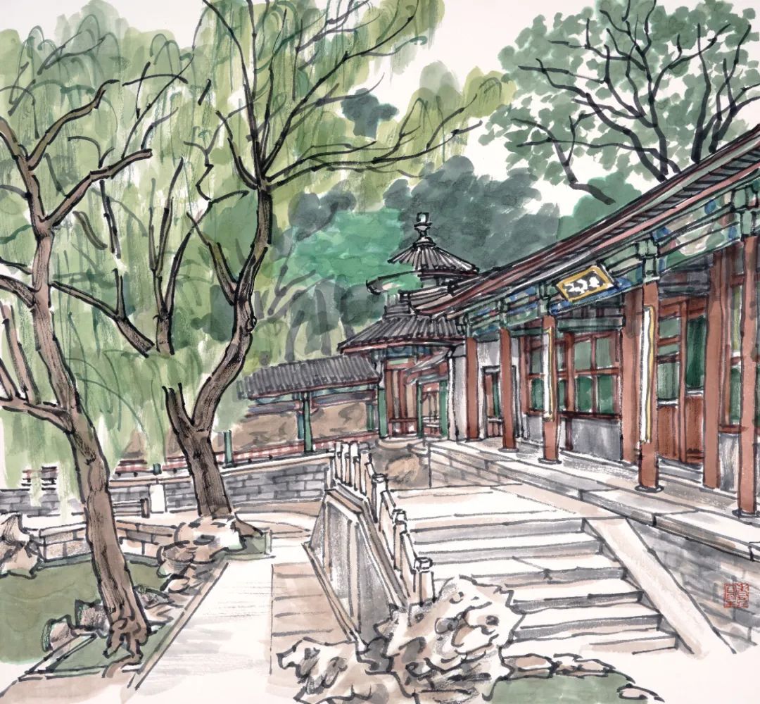 庄小雷丨北京皇家园林写生作品⑩——谐趣园