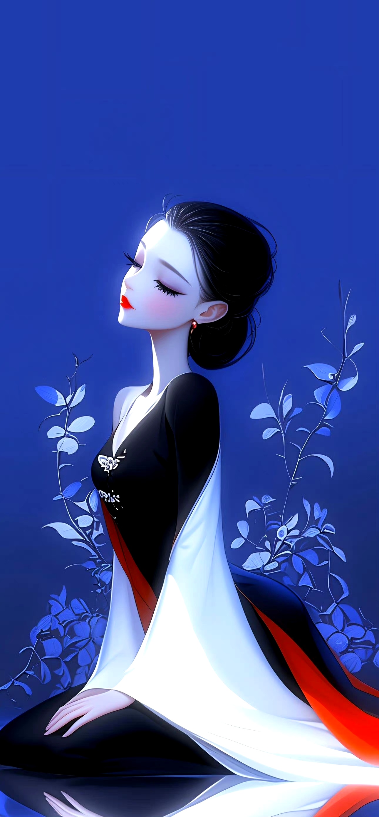 分享一组ai生成的一组国风人物插画作品,用流畅的线条勾画出动人的