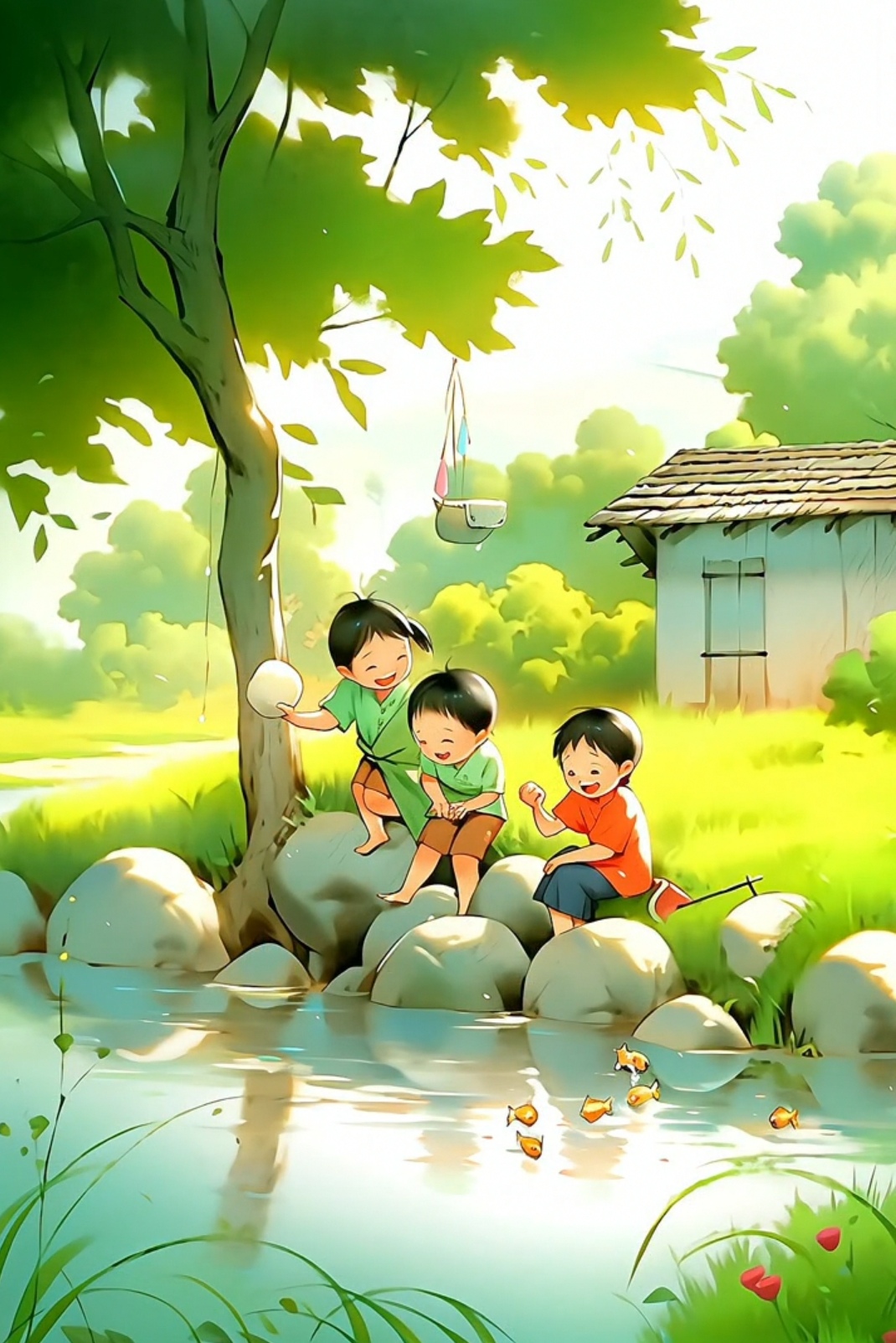 童年无忧无虑的快乐#插画#