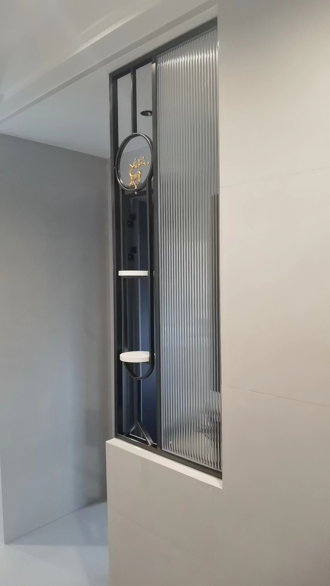 简约轻奢屏风隔断卫生间半墙遮挡客厅入户玄关装饰