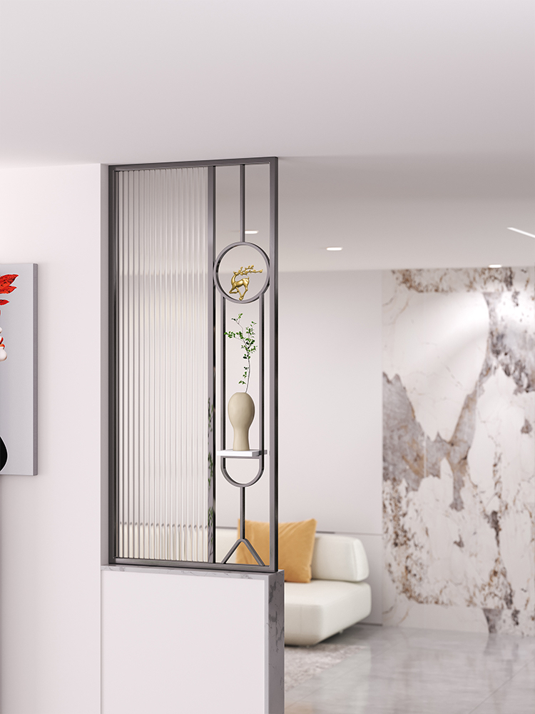 简约轻奢屏风隔断卫生间半墙遮挡客厅入户玄关装饰