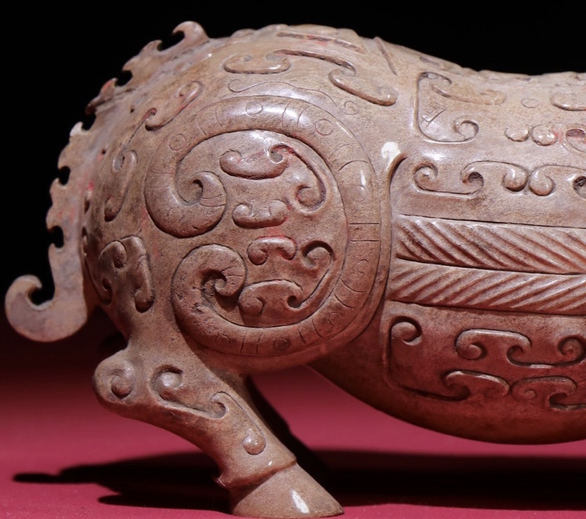 古玉老玉高古玉玉牛摆件一对