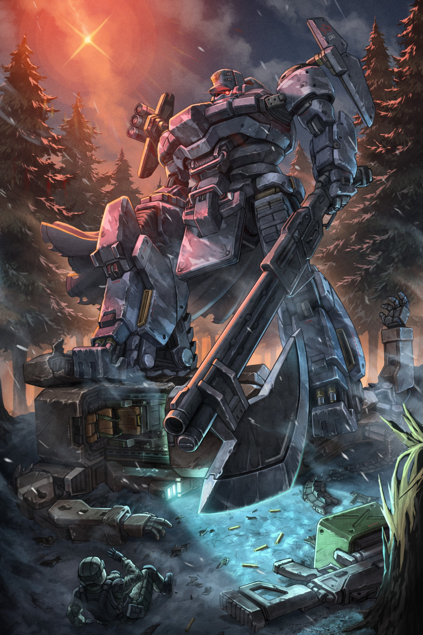 画师zen jirakun机甲设计欣赏,创作了多种人形机甲作品,展现了它们的