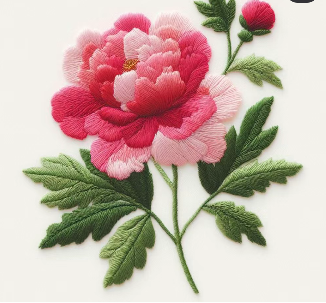 刺绣牡丹图案设计